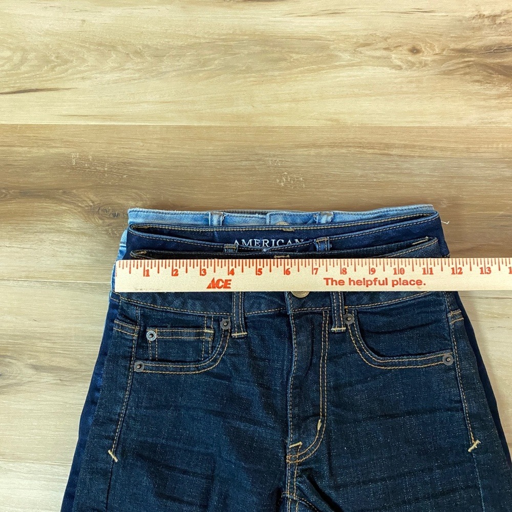American Eagle AE High Rise Shortie Denim Jean Shorts Size 00 Lot of 3 Pair - Picture 12 of 12